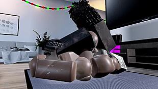 Pawg black thot ass cheeks spread wide by massive BBC stretching pussy to limits