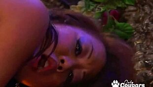 busty asian babe chokes gags deepthroats rides oiled cock to facial cumshot