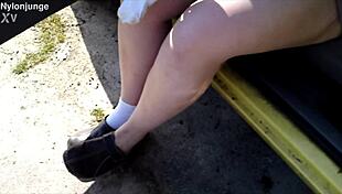 zeraphine73's chubby feet tease in car socks off 👣🚗😍