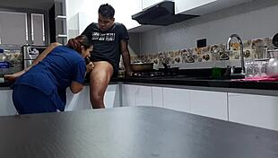 colombian wife gets convinced for kitchen fuck spanking her curvy ass part 1