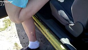 zeraphine73's chubby feet tease in car socks off 👣🚗😍