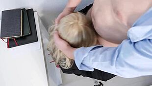 Boss Pounds Secretary's Big Tits In Office Titty Fuck Handjob