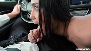 Picking up college cutie for cowgirl ride and cumshot facial explosion!