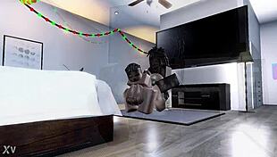 Pawg black thot ass cheeks spread wide by massive BBC stretching pussy to limits