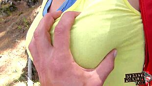 curvy tourist fucked hard in forest she'll never forget