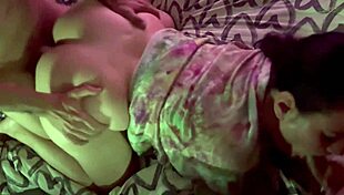 hubby watches me threesome ride my lover's cock at home