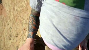 damn felicity feline flashing huge tattooed tits and ass outdoors public nature spot 🔥😜 