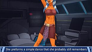 orange trainer gropes dancing boobs teasingly