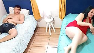 Stepmom Shares Hotel Bed Then Fucks Step Son Hard