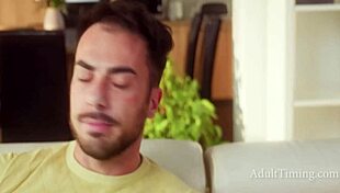 hot pearl's petite frame takes renato francis double penetration hard