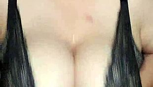 Maybe I got too carried away fucking my fat curvy tits with big dildo solo