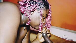 Ebony Girlfriend Sucks Strokes Black Cock Deep