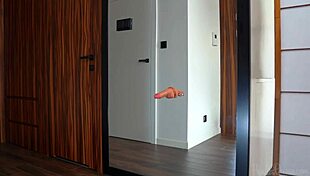 hairy skinny schoolgirl's skirt haul ends in dildo riding