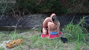whoa, stranger at waterfall turns into hot public fuck session 💦🌊