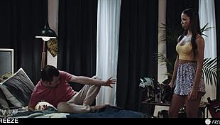 ebony slut lia lin frozen face fucked doggystyle creampie