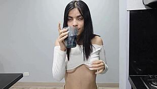 beautiful housewife strips naked for client fuck in sexy interview