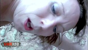 blonde ava swallows cock super deep right on beach!