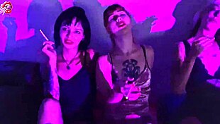 These 4 little latina sluts smoke, strip, kiss and worship pretty feet barefoot