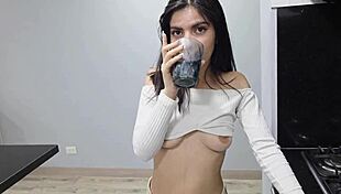 beautiful housewife strips naked for client fuck in sexy interview