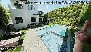 VR Bangers' XXLayna Marie Fucks Pool Guy Hard Cums To Punish Ex
