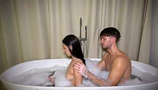 Tiny 18yo Amateur Brunette Gags on Huge Cock in Sloppy First-Time Deepthroat!