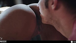 ebony slut lia lin frozen face fucked doggystyle creampie