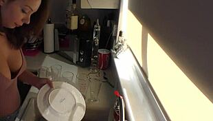 imagine this stunning blonde babe oiling up her huge natural tits so sexy