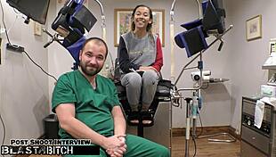 Doctor blasts kalani luana's stomach with cum after choking deepthroat!