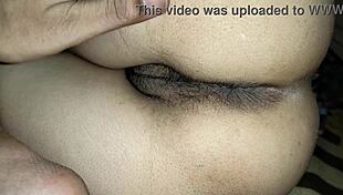 Wife takes small cock deep in ass fucking close up