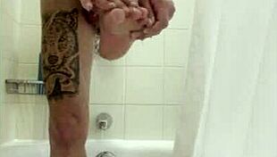 that steamy bath groping turns into explosive handjob action!