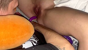 shy innocent 18 year old whimpers as huge dildos stretch her tight young holes wide open