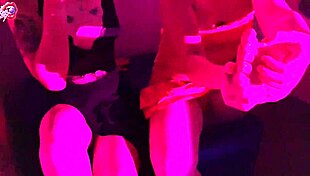 These 4 little latina sluts smoke, strip, kiss and worship pretty feet barefoot