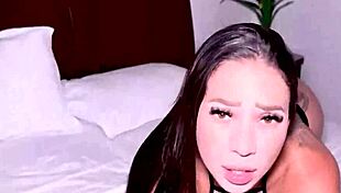 POV Stepbrother Teaches Latina Stepsis To Ride Monster Cock Hiding From Parents