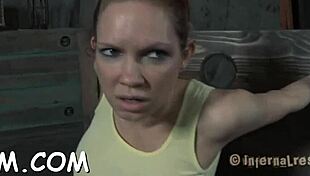 Bound Honey Punished Rough in Latex Dress Tied Up in Garage BDSM Slave Session