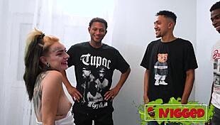 Lady medusa first time group interracial with three huge bbc pounding her wet pussy