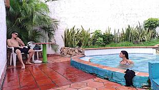 I Fucked My Hot Latina Stepmom In Bathroom After Pool Sex!