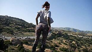 damn felicity feline flashing huge tattooed tits and ass outdoors public nature spot 🔥😜 