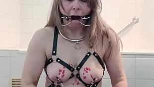 Amateur Milf Slave Harnassed and Dripped with Hot Wax
