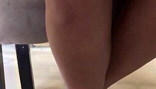 delicious upskirt skirt reveals no panties tease