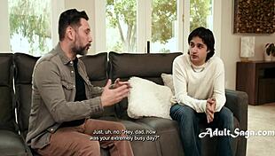 family tricks blindfolded stepmom dana vespoli into stepson fuck