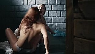 lesbian sluts taken by sex demon squirting hard in rough girl action