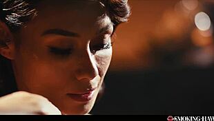 veronica leal smokes cigarette seductively while stroking throbbing cock in fetish scene