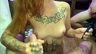 Beautiful tattooed teen smokes monster cock in wild fetish play!