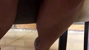 delicious upskirt skirt reveals no panties tease