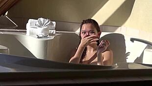 Cute Asian 18YO Hot-Tub Tease Machine Rages!