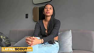 Slim latina model rides huge cock wildly after teasing casting interview