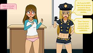 Girl Strips Desperately To Escape Arrest In Wild Animation