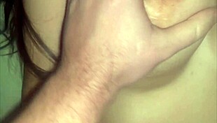 finally cumming all over my wife's huge tits after waiting so long