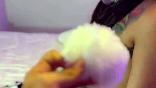 that rough dude owns the bunny girl smells his dirty cock after ass