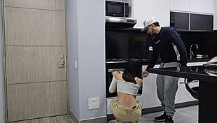 beautiful housewife strips naked for client fuck in sexy interview